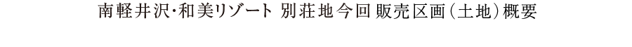 南軽井沢・和美リゾート 別荘地今回販売区画（土地）概要